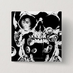 Badge Carré 5 Cm Crâne et anneaux