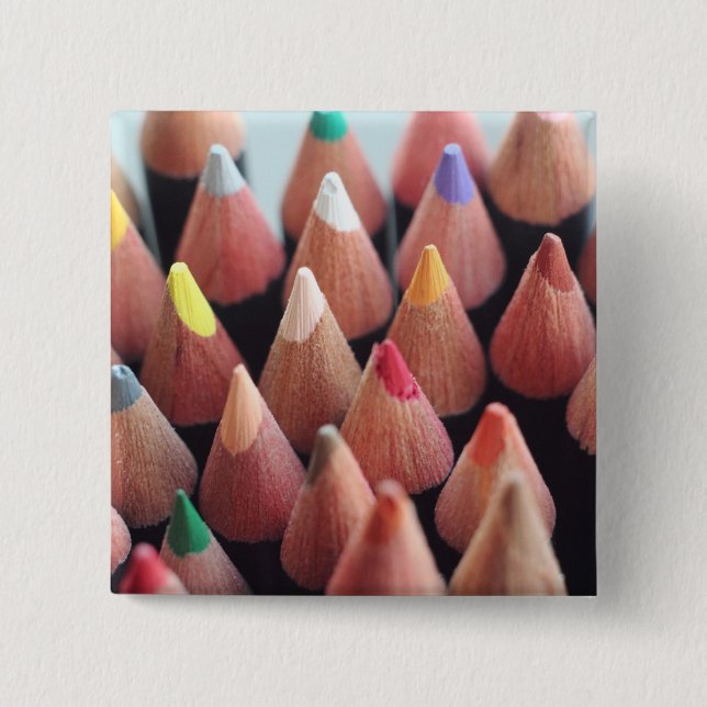 Badge Carré 5 Cm Crayons de couleur (Devant)
