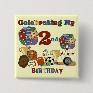 Badge Carré 5 Cm Crazy For Sports 2e Anniversaire T-shirts et cadea