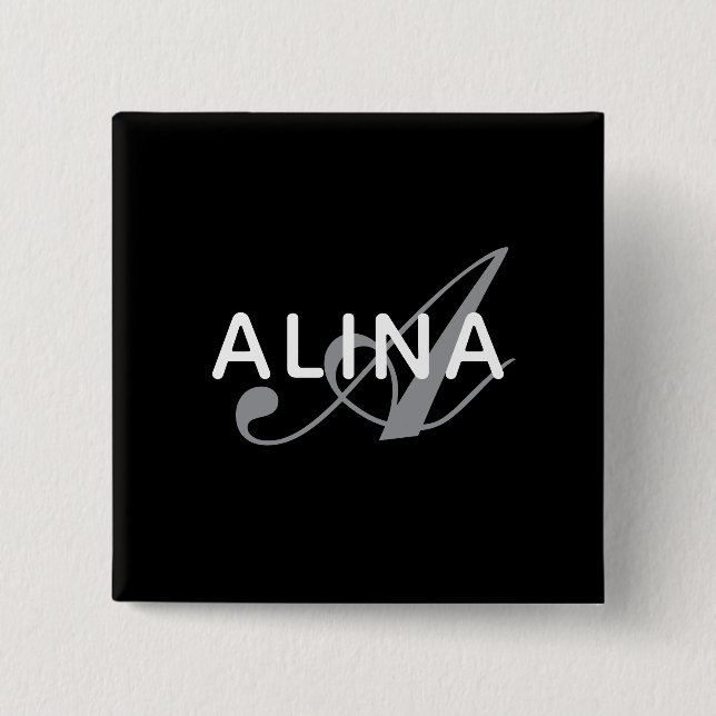 Badge Carré 5 Cm Create Your Own Name Monogram Design 2'' Square (Devant)