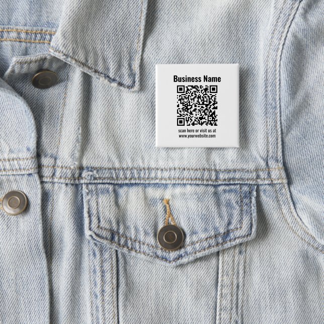 Badge Carré 5 Cm Create Your Own QR Code | Transperant (En situation)