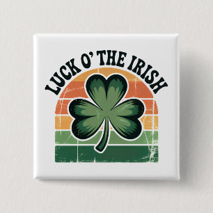 Badge Carré 5 Cm Création de fête irlandaise Trèfle en détresse