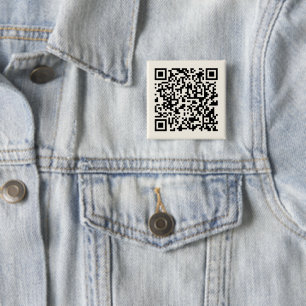 Badge Carré 5 Cm Créer instantanément un code QR Blanc cassé modi