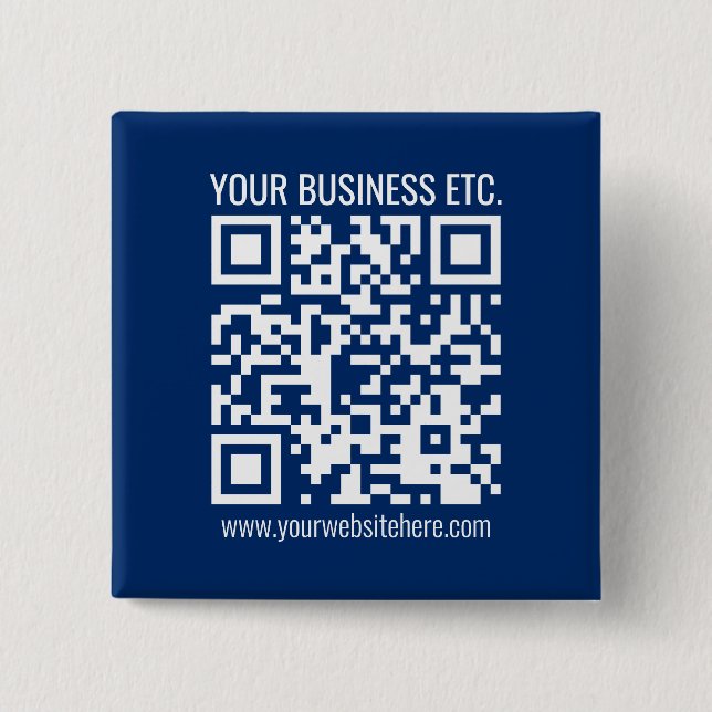 Badge Carré 5 Cm Créer votre propre code QR | Bleu (Devant)