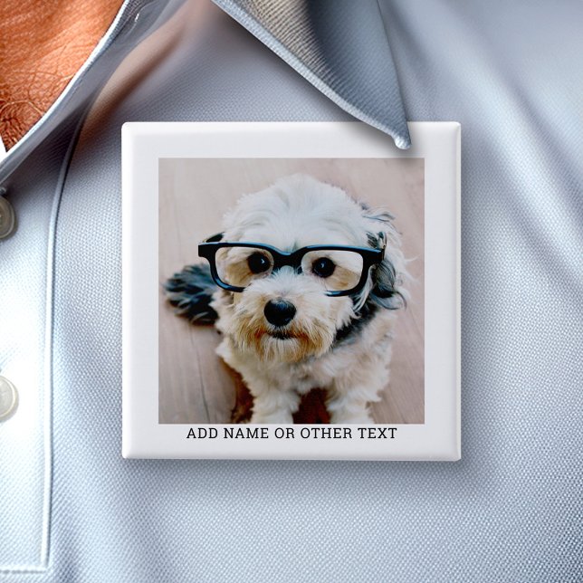 Badge Carré 5 Cm Créer votre propre Galerie de photos simple bordur (Custom Photo Button)