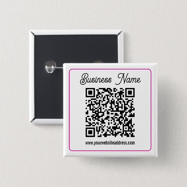 Badge Carré 5 Cm Créez instantanément un code QR scannable pour vot (Devant & derrière)