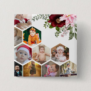 Badge Carré 5 Cm Créez votre propre collection de photos florales 1