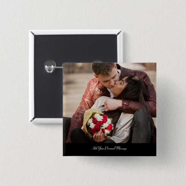 Badge Carré 5 Cm Créez votre propre photo (Devant & derrière)