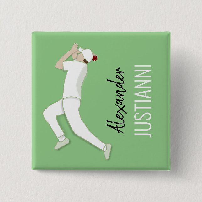 Badge Carré 5 Cm Cricket (Devant)
