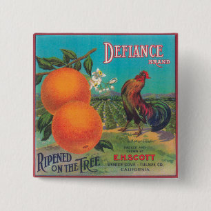 Badge Carré 5 Cm Crique orange de LabelVenice de défi, CA
