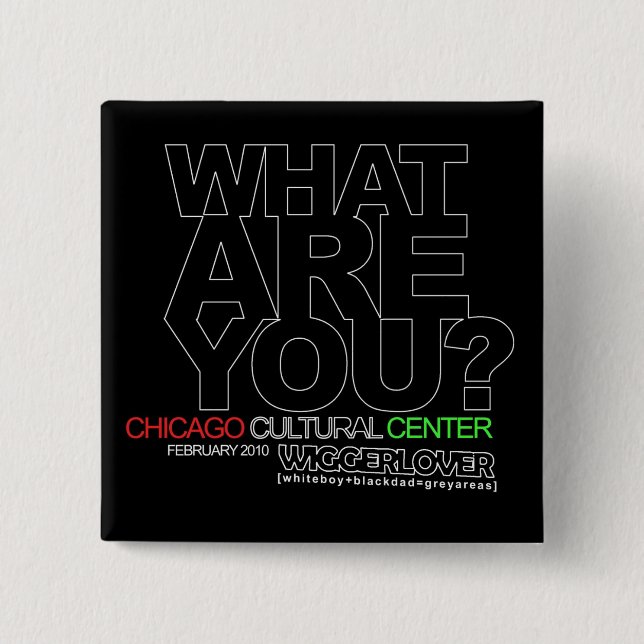 BADGE CARRÉ 5 CM CRISE D'IDENTITÉ #3 (Devant)