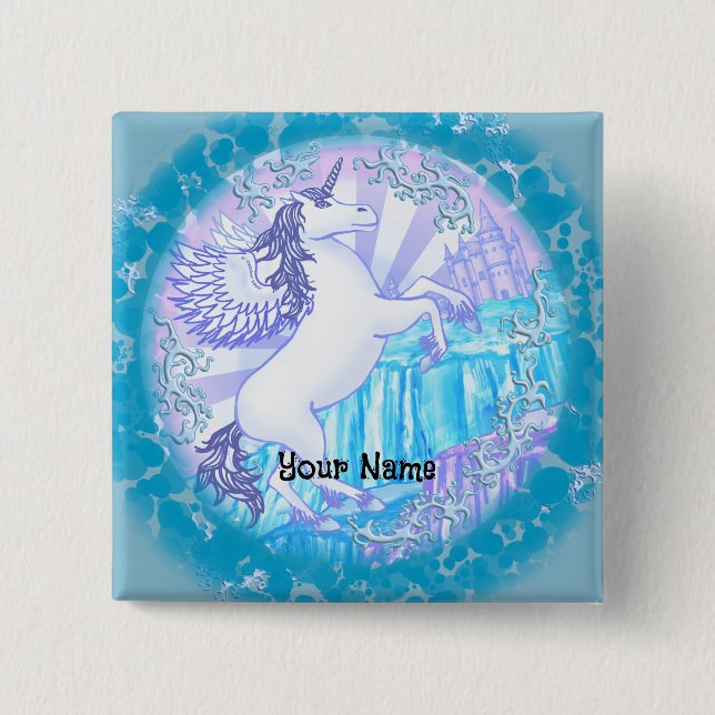 Badge Carré 5 Cm Cristal Pegasus (Devant)