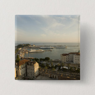 Badge Carré 5 Cm Croatie, Dalmatie, Split. Vue de Riva