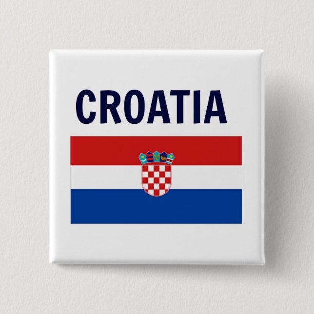 Badge Carré 5 Cm Croatie - Drapeau de Croatie (Devant)