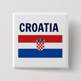 Badge Carré 5 Cm Croatie - Drapeau de Croatie