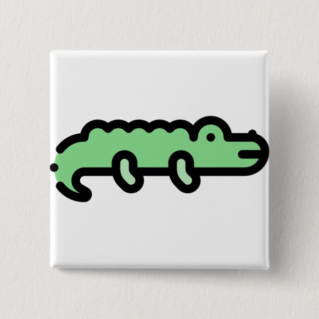 Badge Carré 5 Cm Crocodile (Devant)