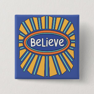 Badge Carré 5 Cm Croire - Avoir la foi