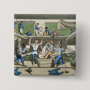 Badge Carré 5 Cm Croisement de la ligne, plat 'des aventures de J