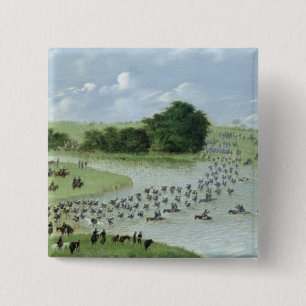 Badge Carré 5 Cm Croisement du Rio San Joaquin, Paraguay, 1865