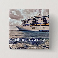 Croisière Caraïbes - Bouton Carré de 2 pouces