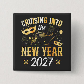 Badge Carré 5 Cm Croisière dans le Nouvel An 2027 Carré