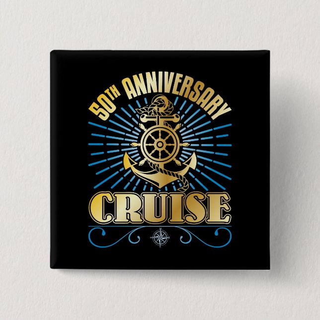 Badge Carré 5 Cm Croisière du 50e anniversaire (Devant)