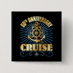 Badge Carré 5 Cm Croisière du 50e anniversaire