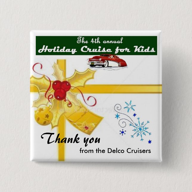 BADGE CARRÉ 5 CM CROISIÈRE POUR LE BOUTON D'ENFANTS (Devant)