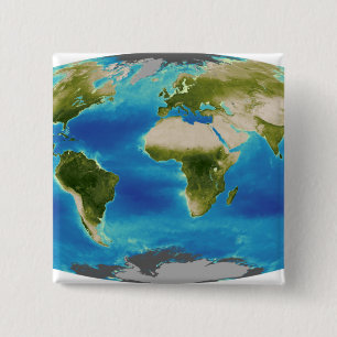 Badge Carré 5 Cm Croissance plante moyenne de la Terre