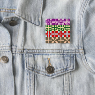 Badge Carré 5 Cm Croix chrétienne Motif 1