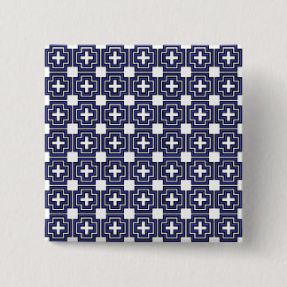 Badge Carré 5 Cm Croix et bleu Carré