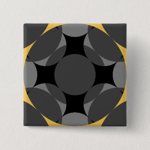 Badge Carré 5 Cm Croix ronde quatre étoiles solide par Kenneth Yonc