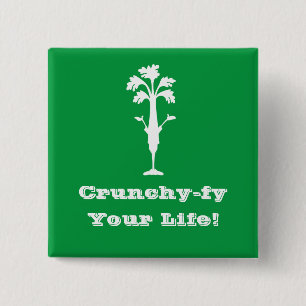Badge Carré 5 Cm "Croquant-exercice financier votre vie" 2" bouton