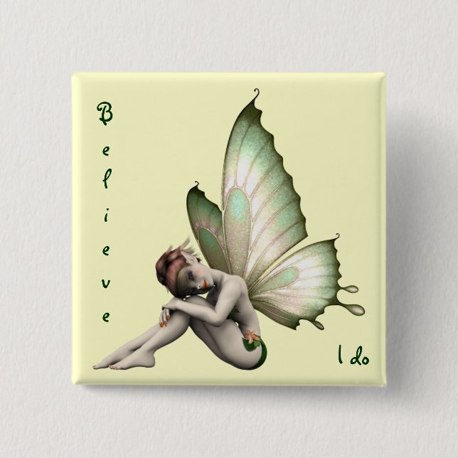 Badge Carré 5 Cm Croyez en Fairies Button (Devant)