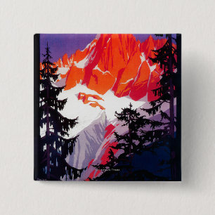 Badge Carré 5 Cm Cru PosterEurope de Chaine De Mont Blanc de La