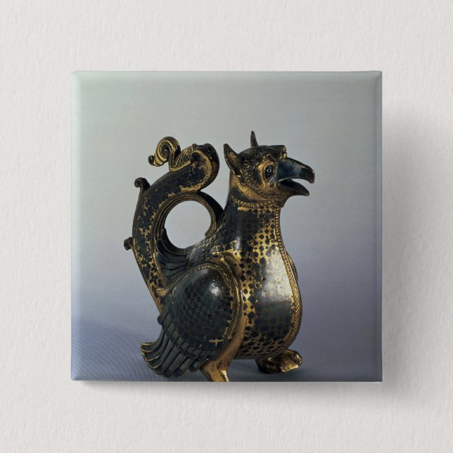 Badge Carré 5 Cm Cruche d'eau dans le shapeof un griffon (Devant)