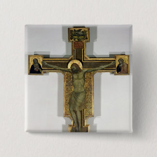 Badge Carré 5 Cm Crucifix 2
