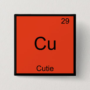 Badge Carré 5 Cm Cu - Symbole d'élément de chimie mignon drôle péri