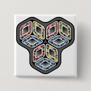 Badge Carré 5 Cm Cubes à trois dimensions colorés