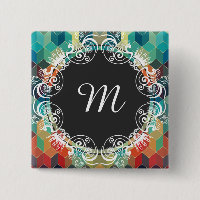 Cubes colorés monogrammes Motif géométrique 2