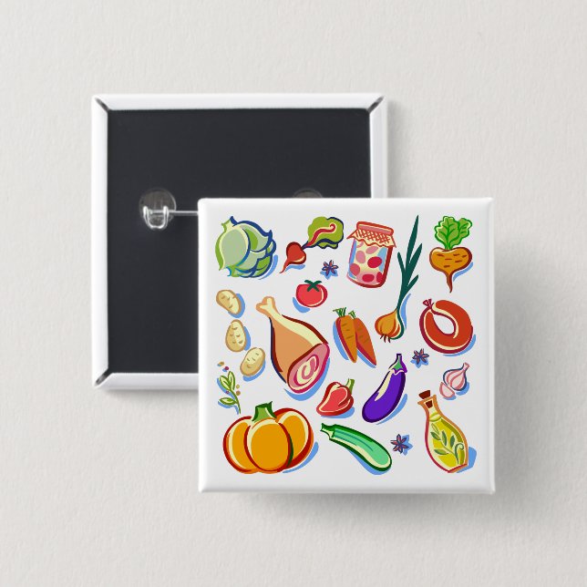 Badge Carré 5 Cm Cuisine (Devant & derrière)