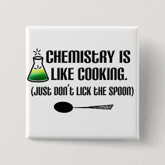 Badge Carré 5 Cm Cuisine de chimie (Devant)