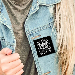 Badge Carré 5 Cm Cuisine Livre Nerd Lover