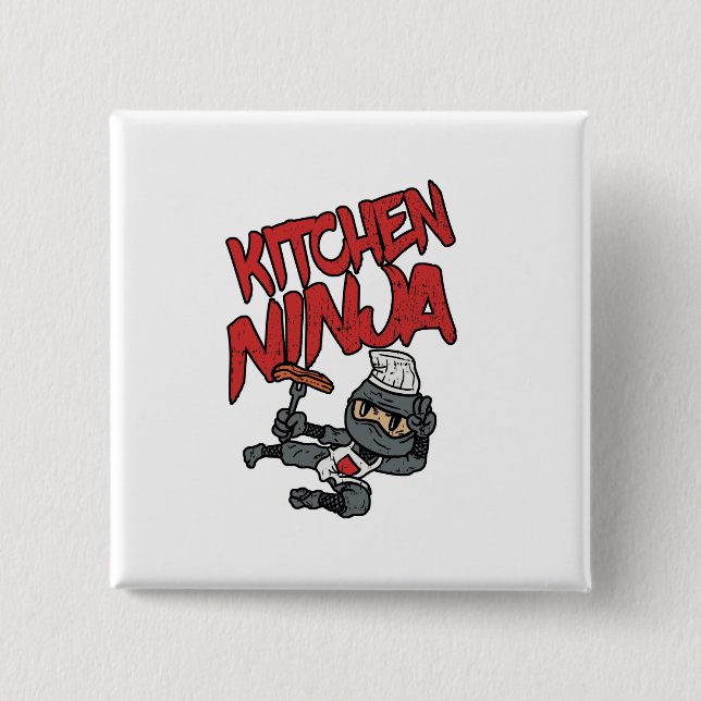 Badge Carré 5 Cm Cuisine Ninja Cuisine barbecue (Devant)