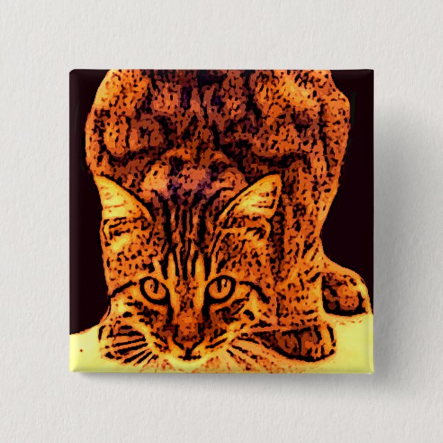 BADGE CARRÉ 5 CM CUISINE WILD CAT (Devant)