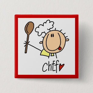 Badge Carré 5 Cm Cuisinier masculin