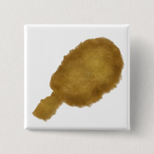Badge Carré 5 Cm Cuisse de Poulet Frit Doré Croustillant Cadeau pou