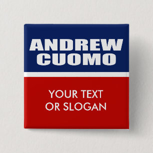 BADGE CARRÉ 5 CM CUOMO D'ANDREW POUR LE GOUVERNEUR