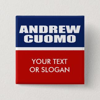BADGE CARRÉ 5 CM CUOMO D'ANDREW POUR LE GOUVERNEUR