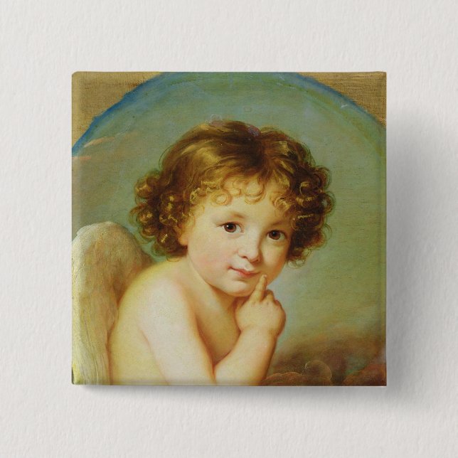 Badge Carré 5 Cm Cupidon (Devant)